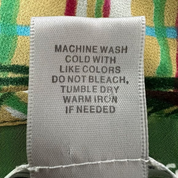 KindLikeLove Womans Green Abstract Plaid Mini Shift Dress Bow Ruffle size Small - Picture 9 of 10